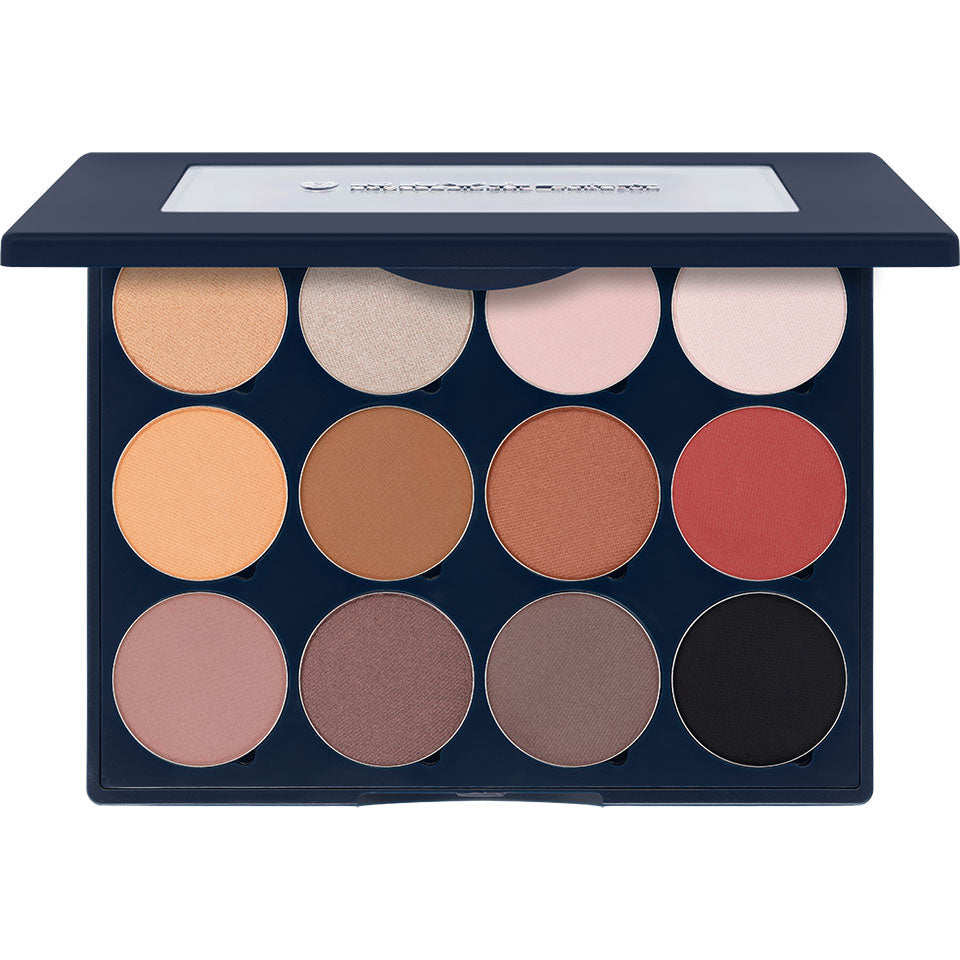 KRYOLAN Velvet Vision Eye Shadow Palette 12 Farben, 18g, offen