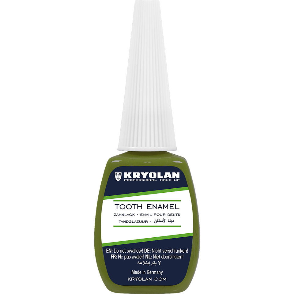 KRYOLAN Zahnlack green – für realistische Zahnverfärbungen, 12ml, Pinselflasche