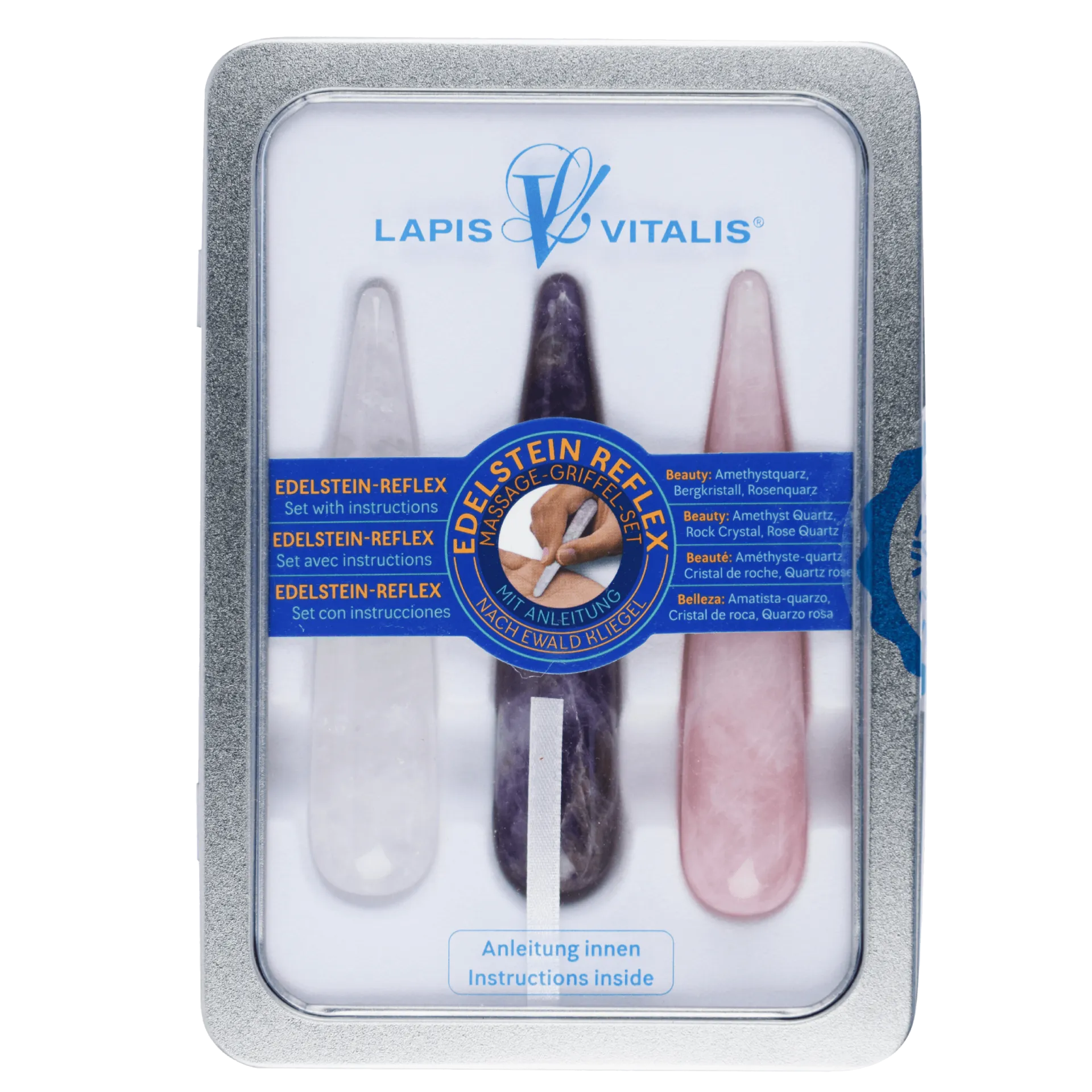 LAPIS VITALIS “Beauty” Massagegriffel-Set – Edelstein-Wellness-Tools, 1stk