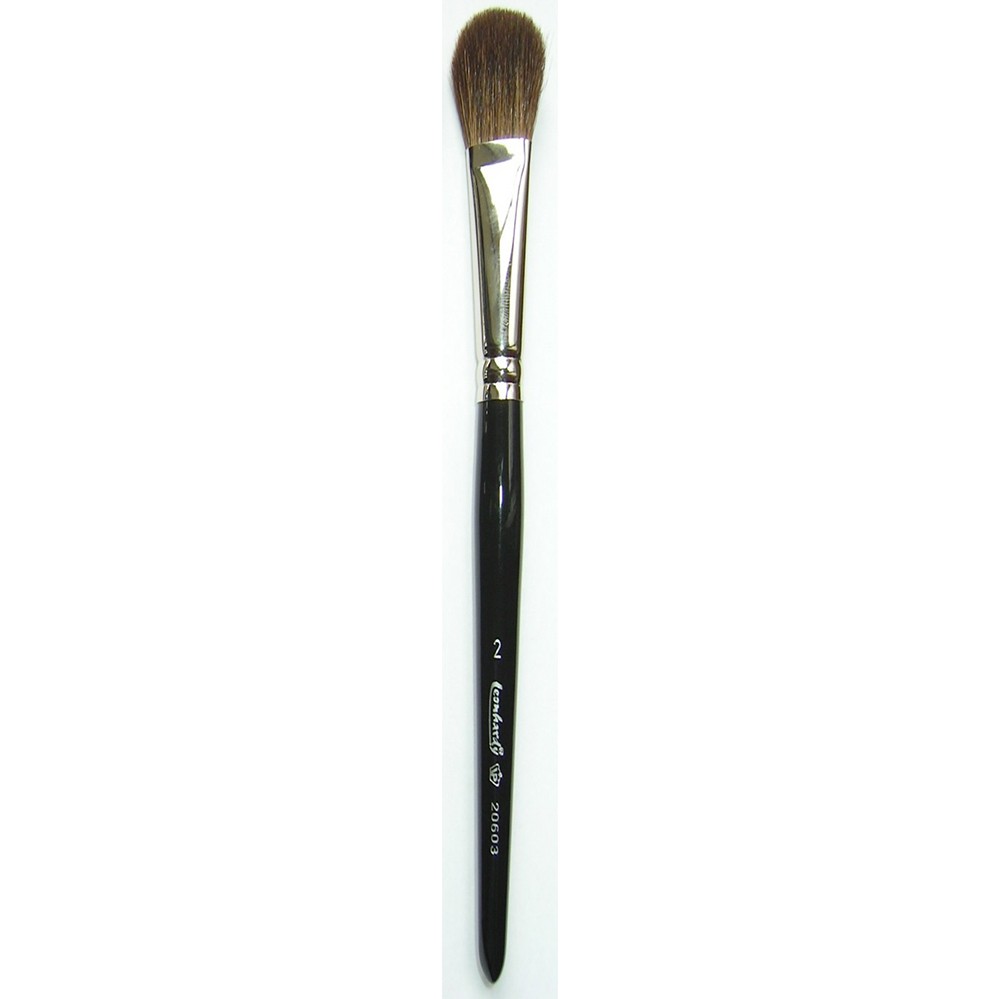 LEONHARDY Rougepinsel flach-oval  – Ziegenhaar, 1Stk