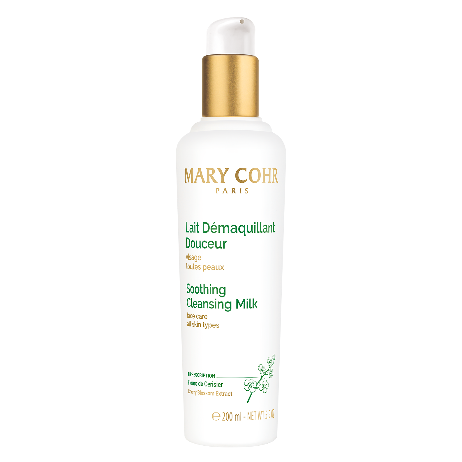 MARY COHR Lait Démaquillant Douceur – Sanftes Reinigungsmilch, 200ml, Flasche