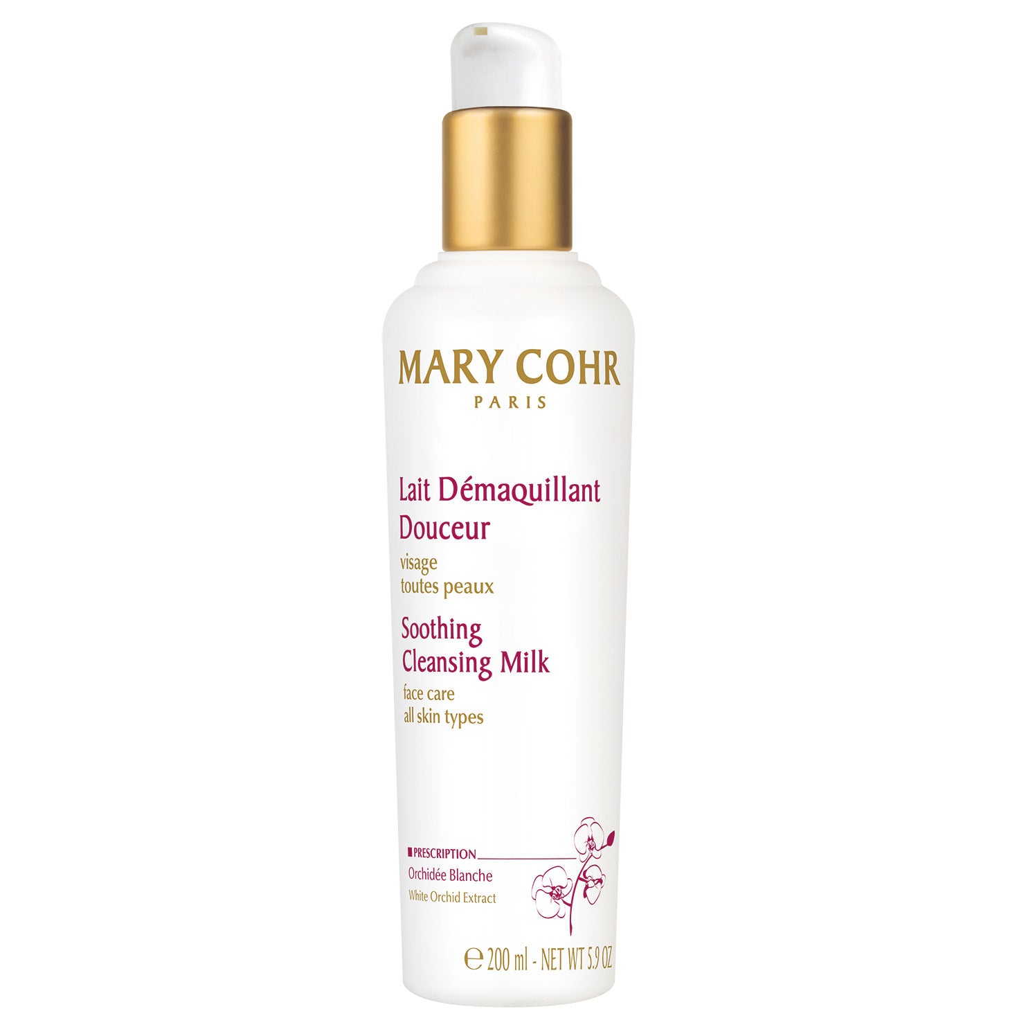 MARY COHR Lait Démaquillant Douceur – Sanfte Reinigungsmilch, 200ml, Pumpspender