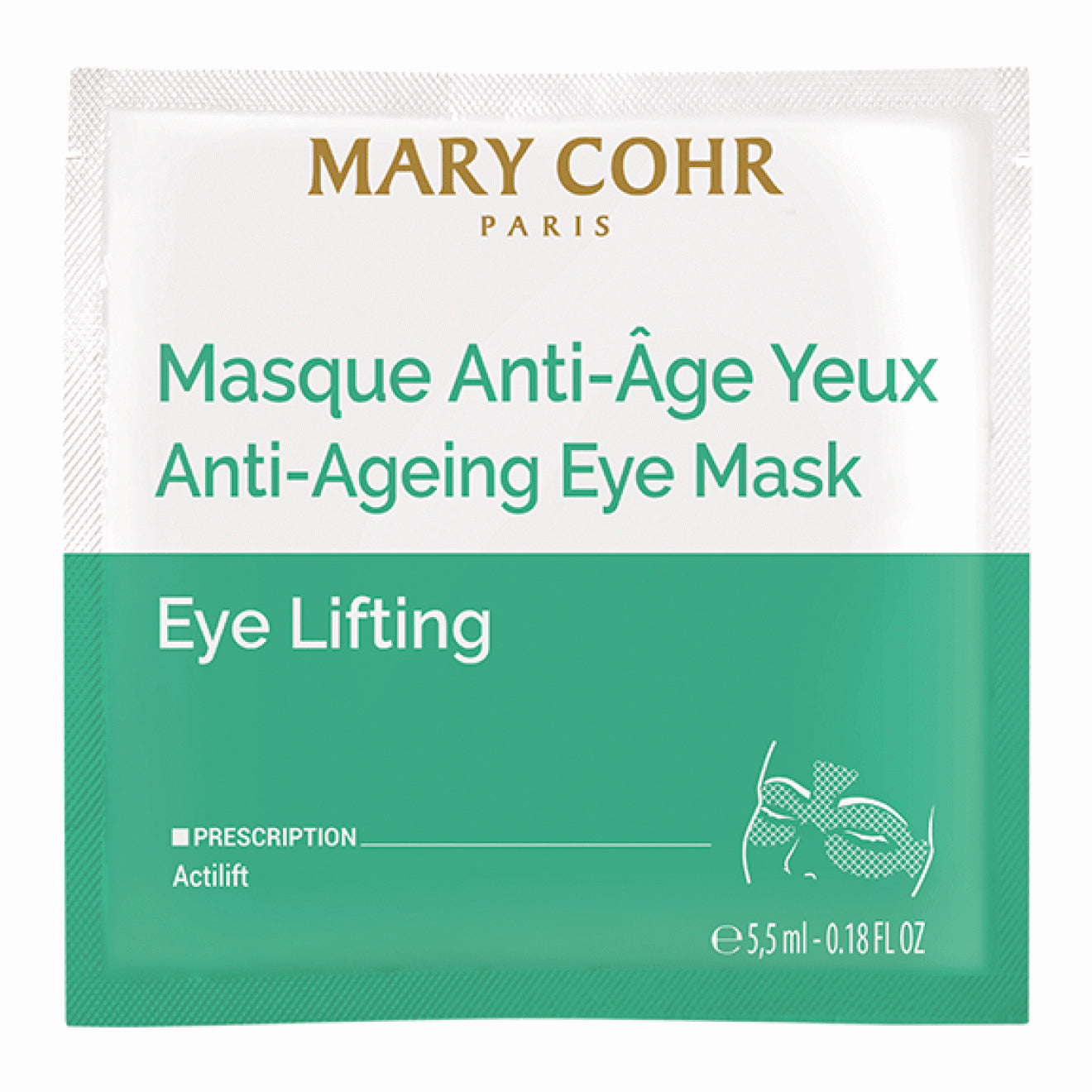 MARY COHR masque Anti-Age Yeux – Vliesmaske für die Augenpartie, 5,5ml, Sachet