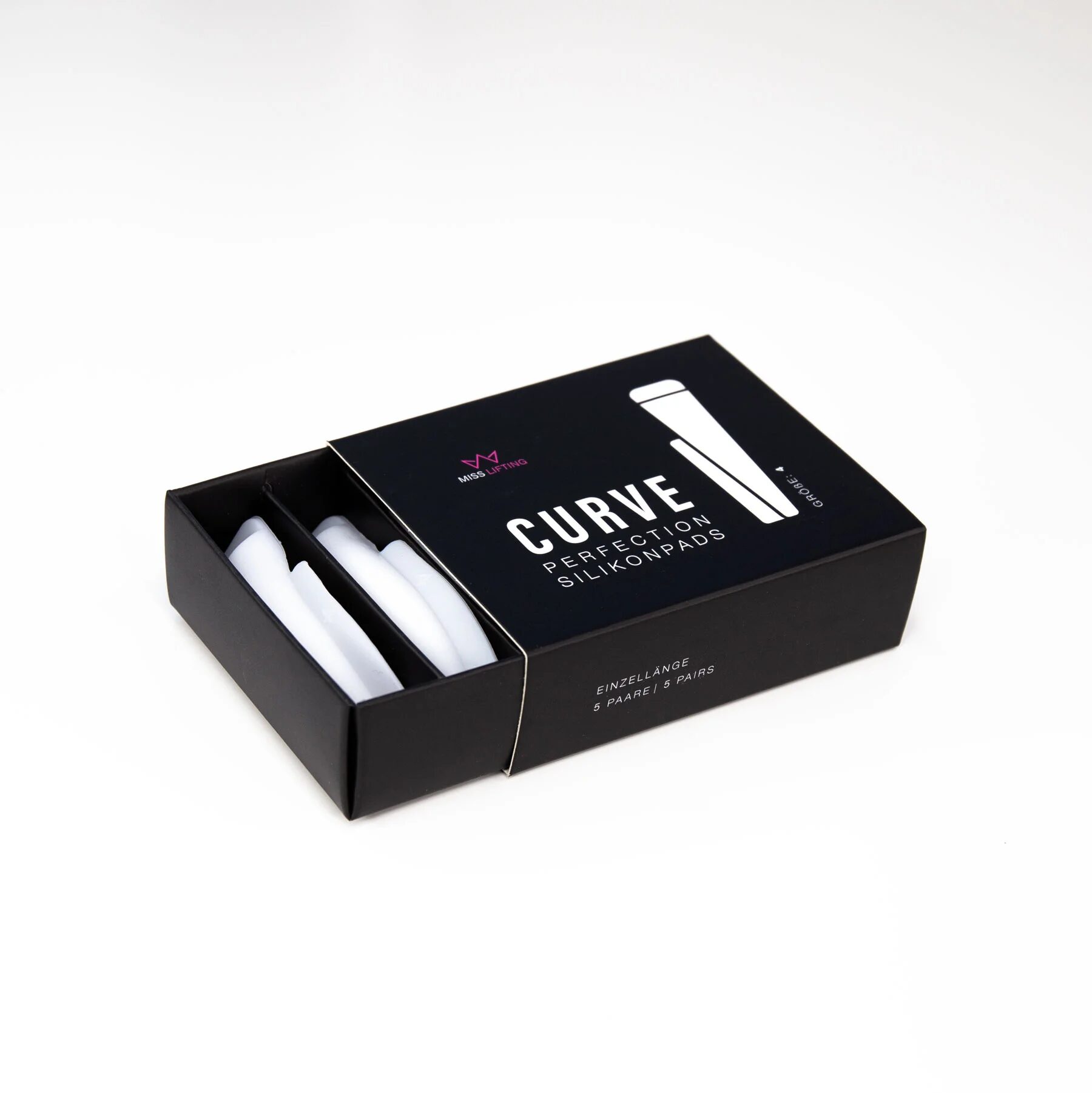MISS LASHES Curve Perfektion Silikonpads – Größe 4, 5Paar, Pads und Umkarton