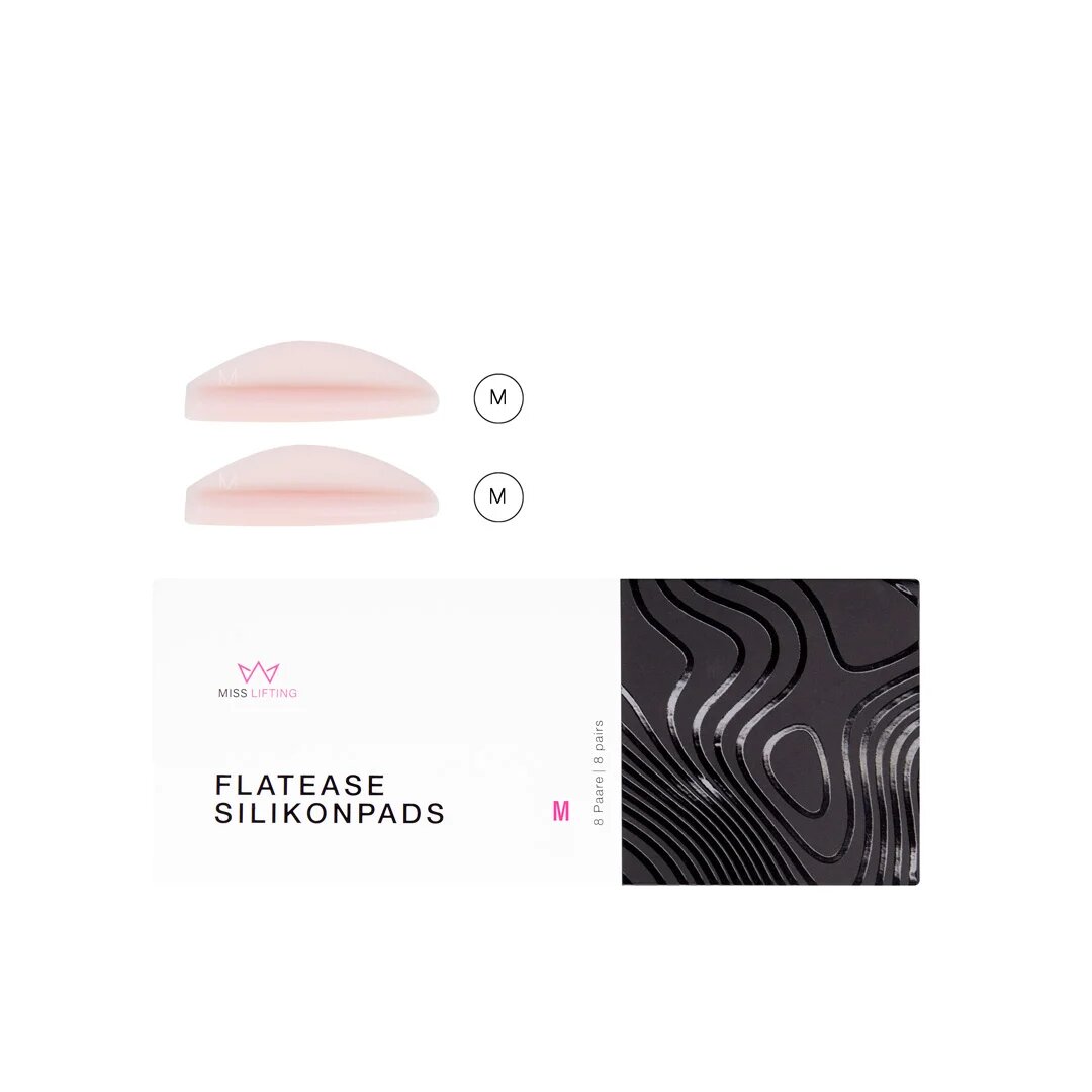 MISS LASHES FlatEase Silikonpads – Größe M, 8Paar, Pads und Umkarton