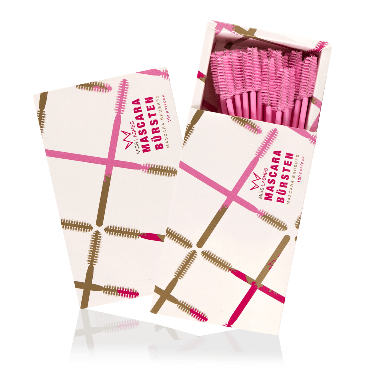 MISS LASHES Mascarabürsten – rosa, 100Stk, Bürsten in Umkarton