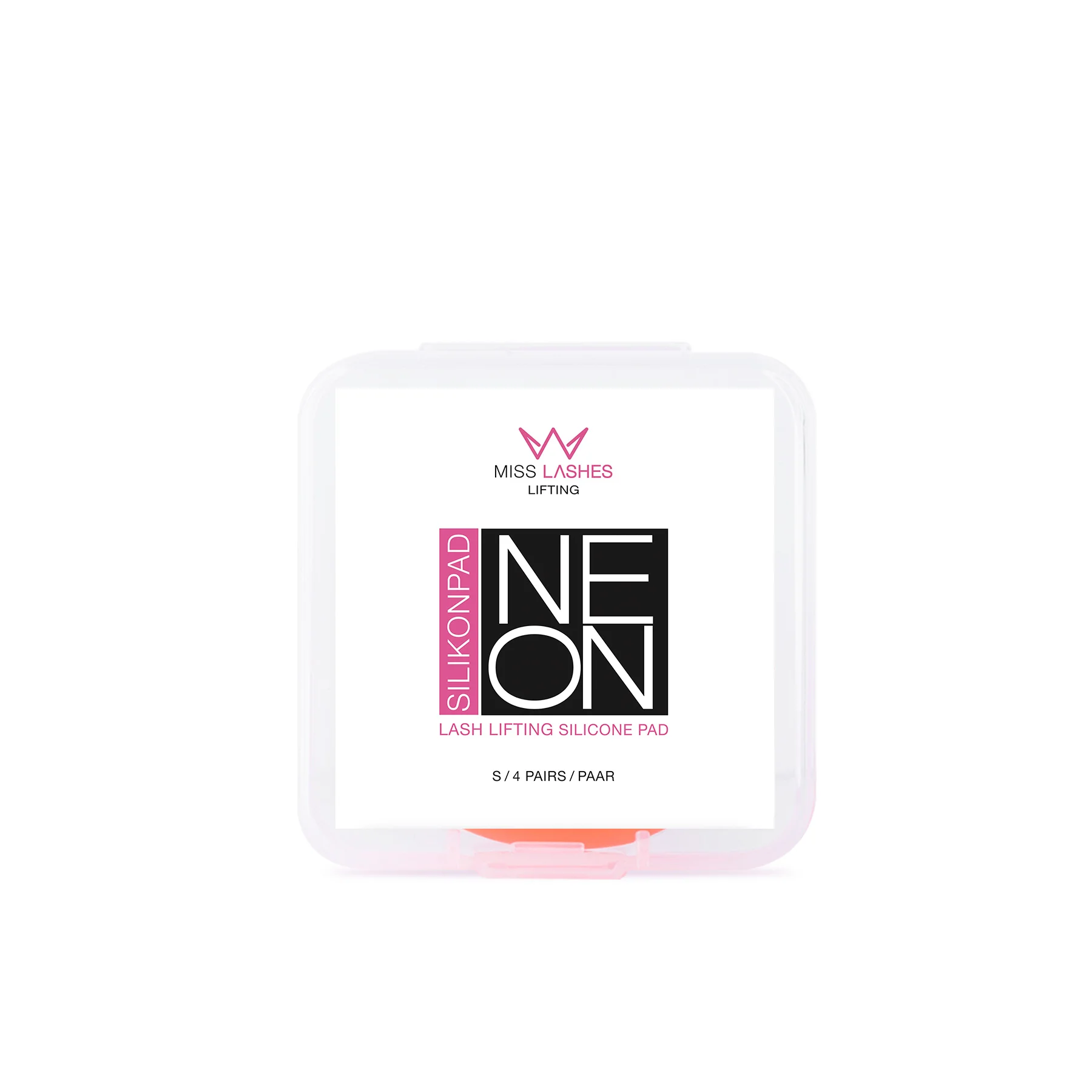 MISS LASHES Silikon Pads Neon CC-Curl  – Größe S orange, 4Paar, Umkarton