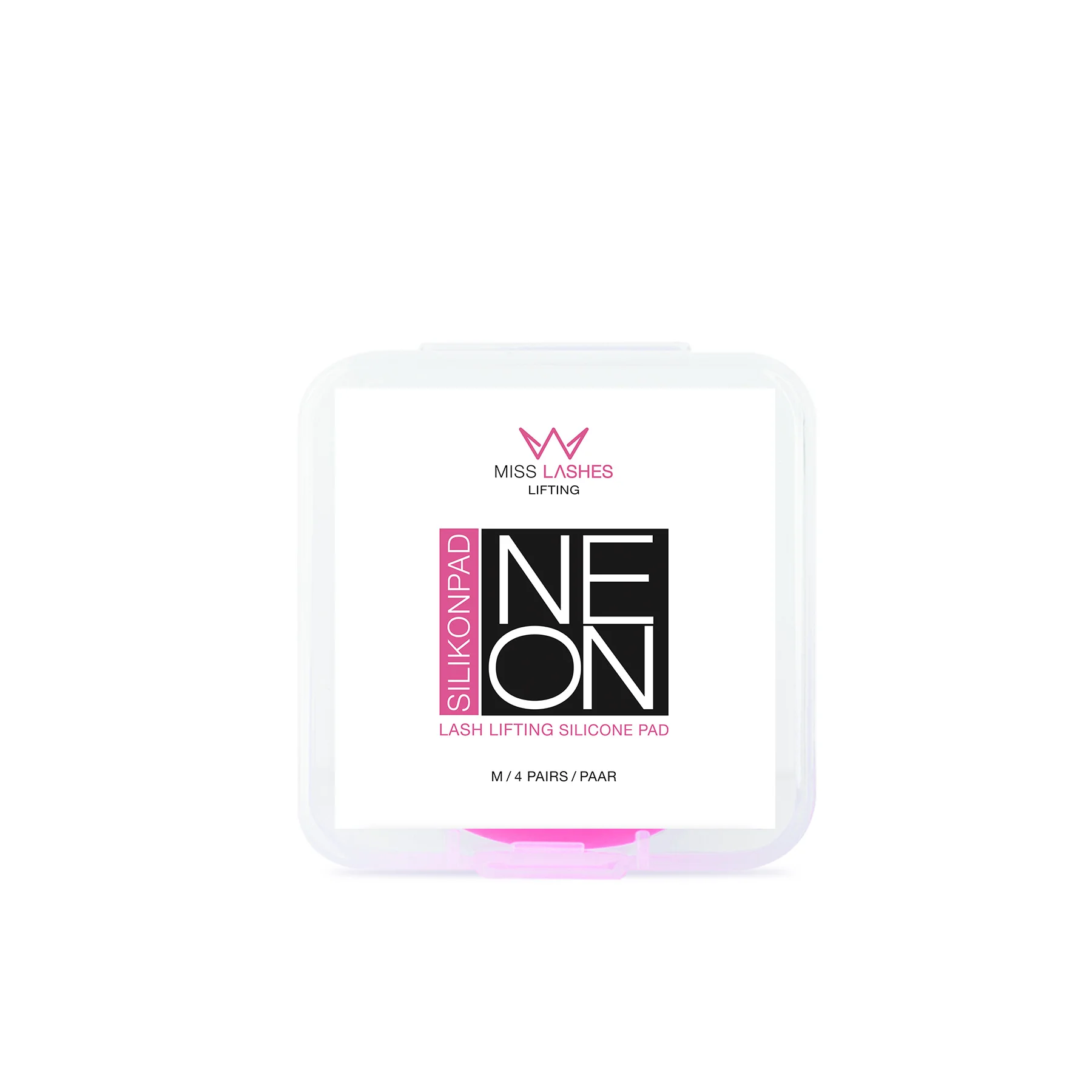 MISS LASHES Silikon Pads Neon CC-Curl  – Größe M pink, 4Paar, Umkarton