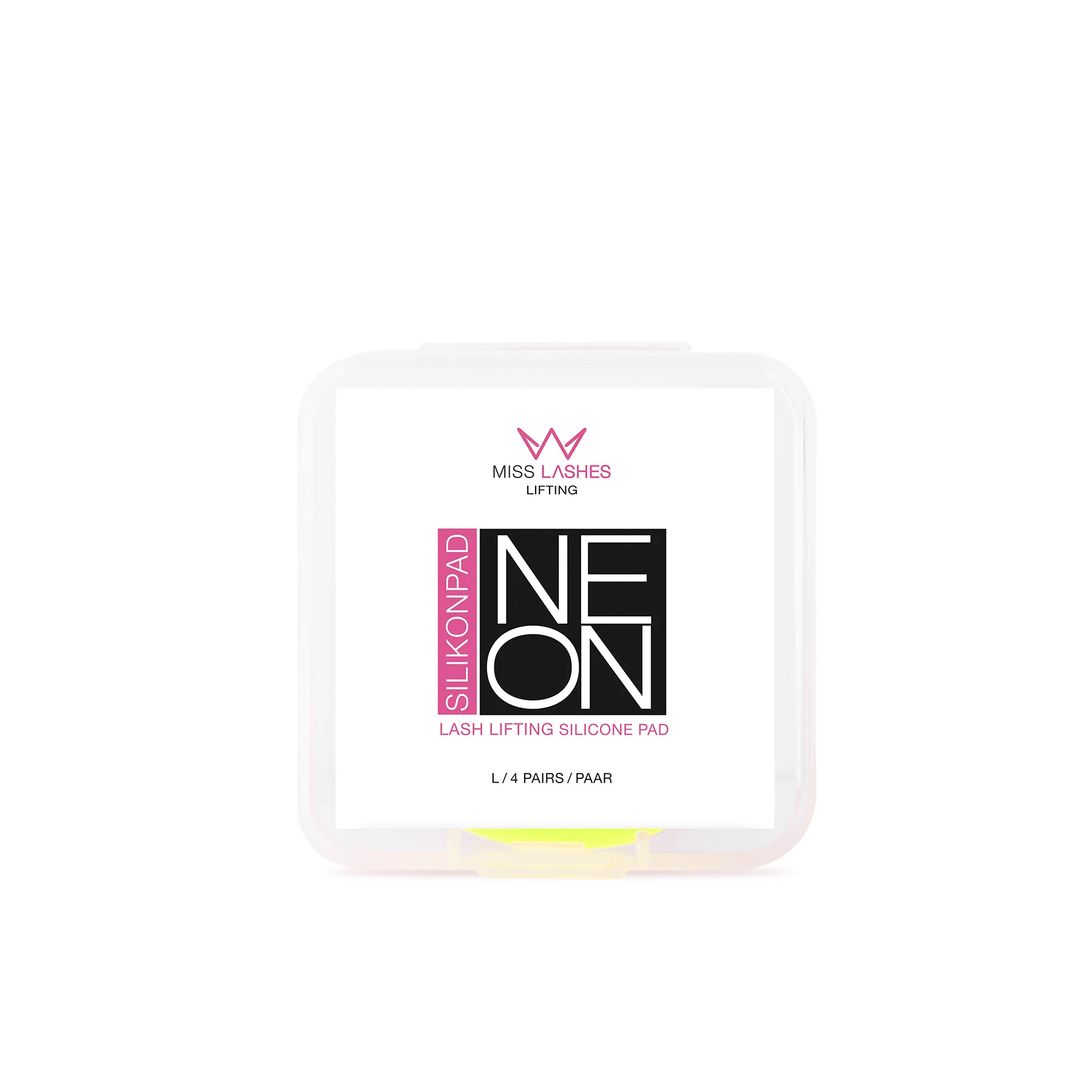 MISS LASHES Silikon Pads Neon CC-Curl  – Größe L gelb, 4Paar, Umkarton
