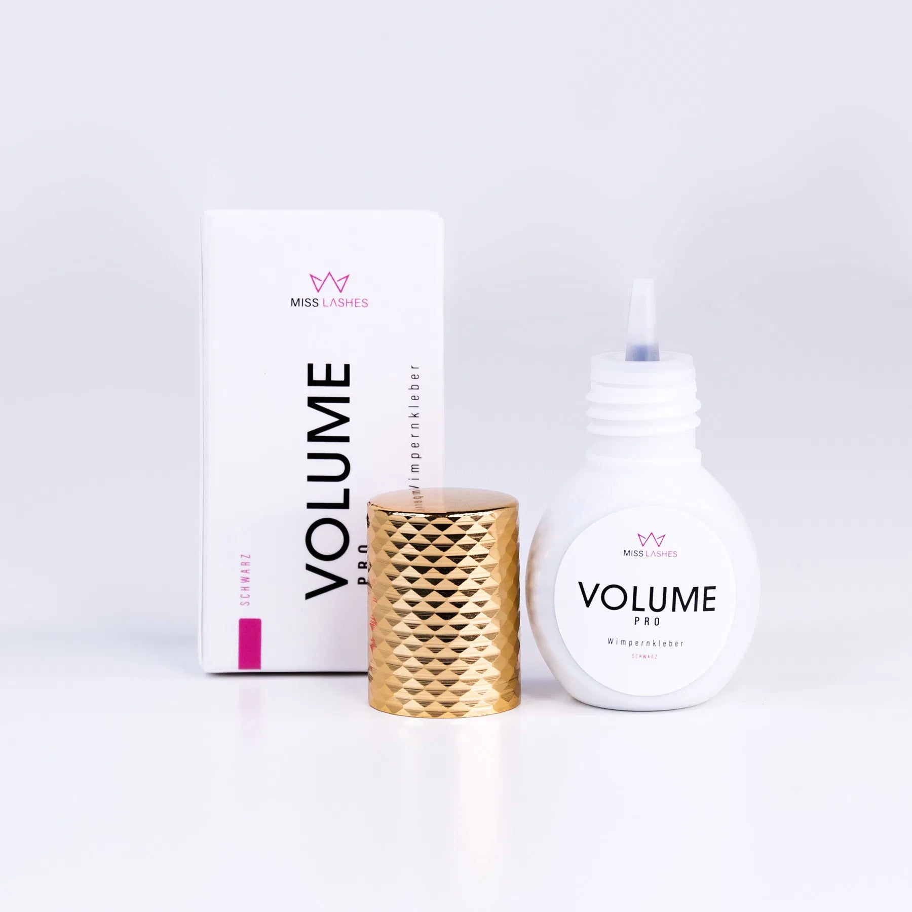 MISS LASHES Wimpernkleber  Volume Pro – für Wimpernverlängerung, 5g, Spender offen und Umkarton