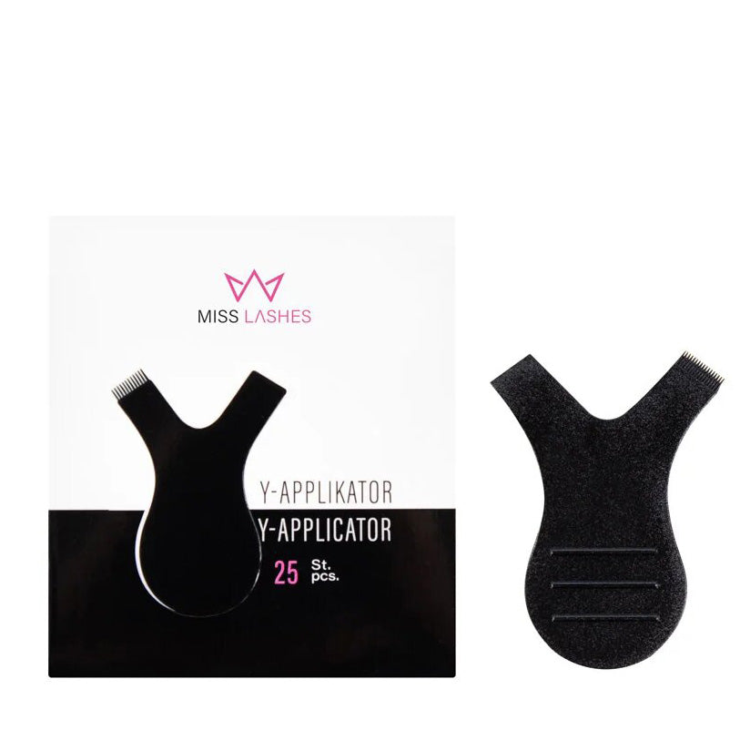 MISS LASHES Y - Applikator schwarz, 25Stk, Applikator und Umkarton