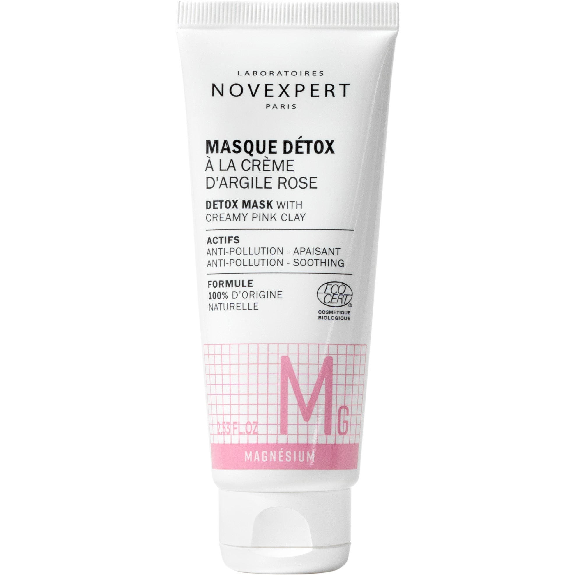 NOVEXPERT Detox Mask With Creamy Pink Clay – für sensible Haut, 75ml, Tube