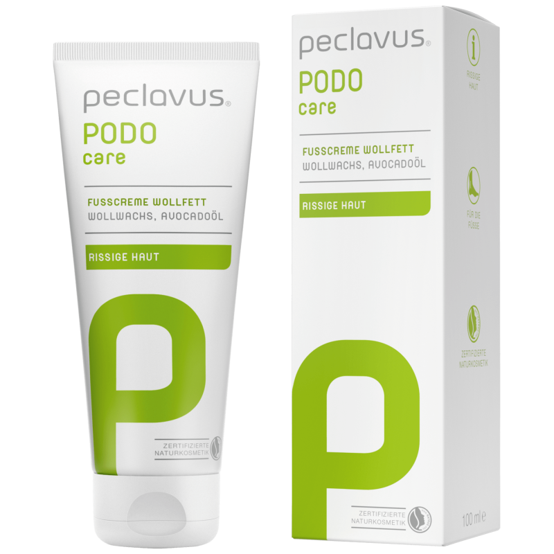 peclavus Fußcreme Wollfett , 100ml, Tube und Umkarton