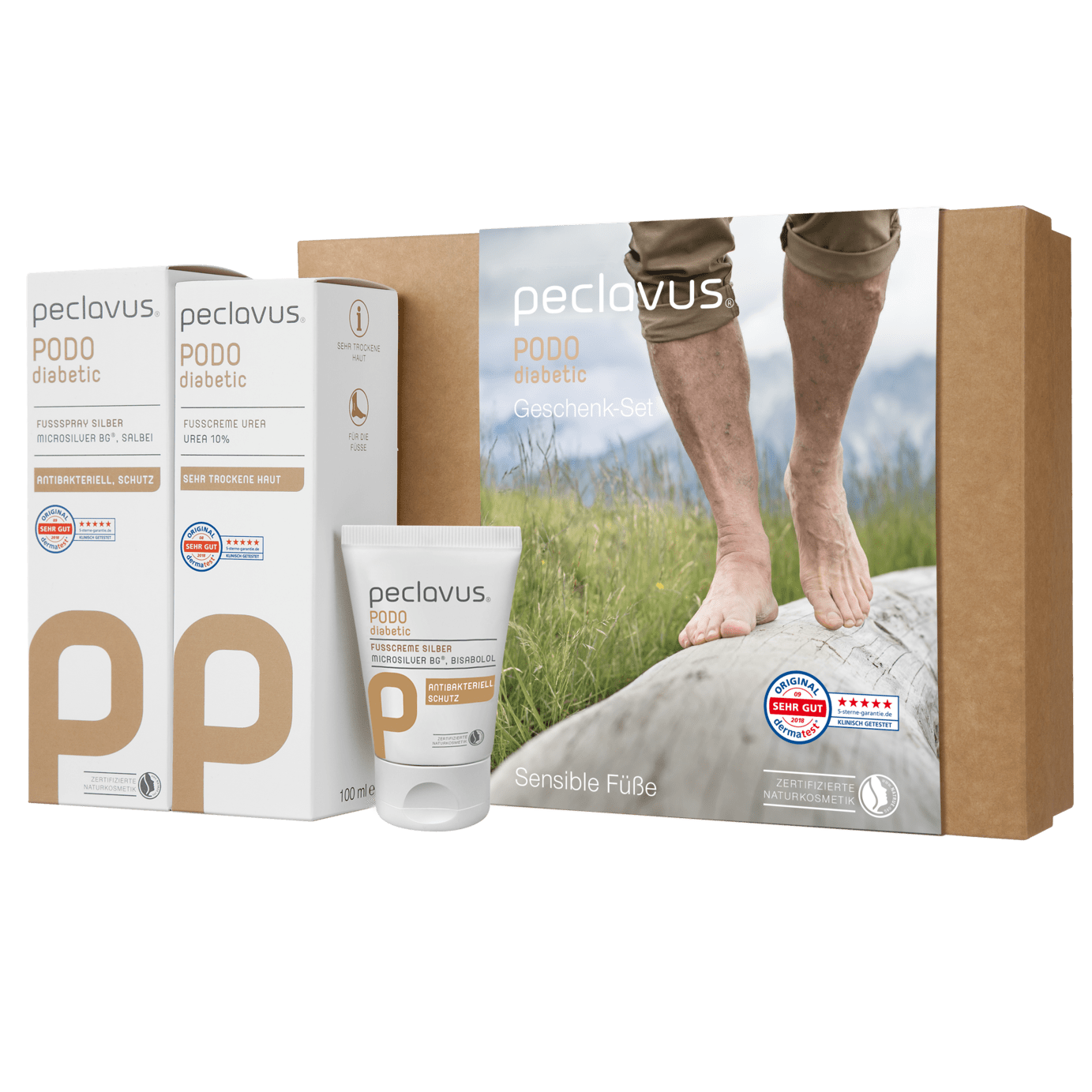 PECLAVUS Geschenk-Set Sensible Füße, ., Einzelprodukte und Umverpackung