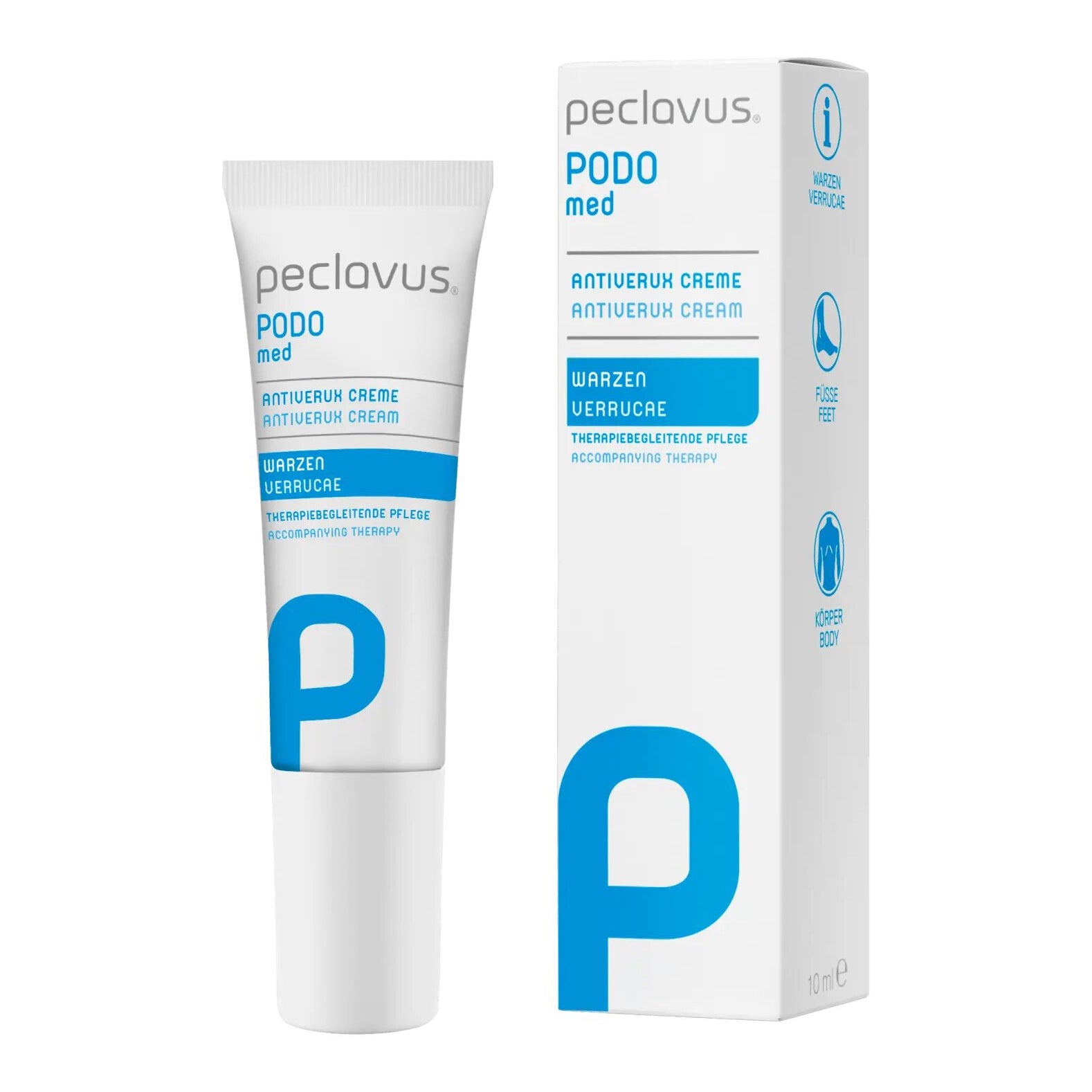 PECLAVUS PODOmed AntiVERUX Creme, 10ml, Tube und Umkarton