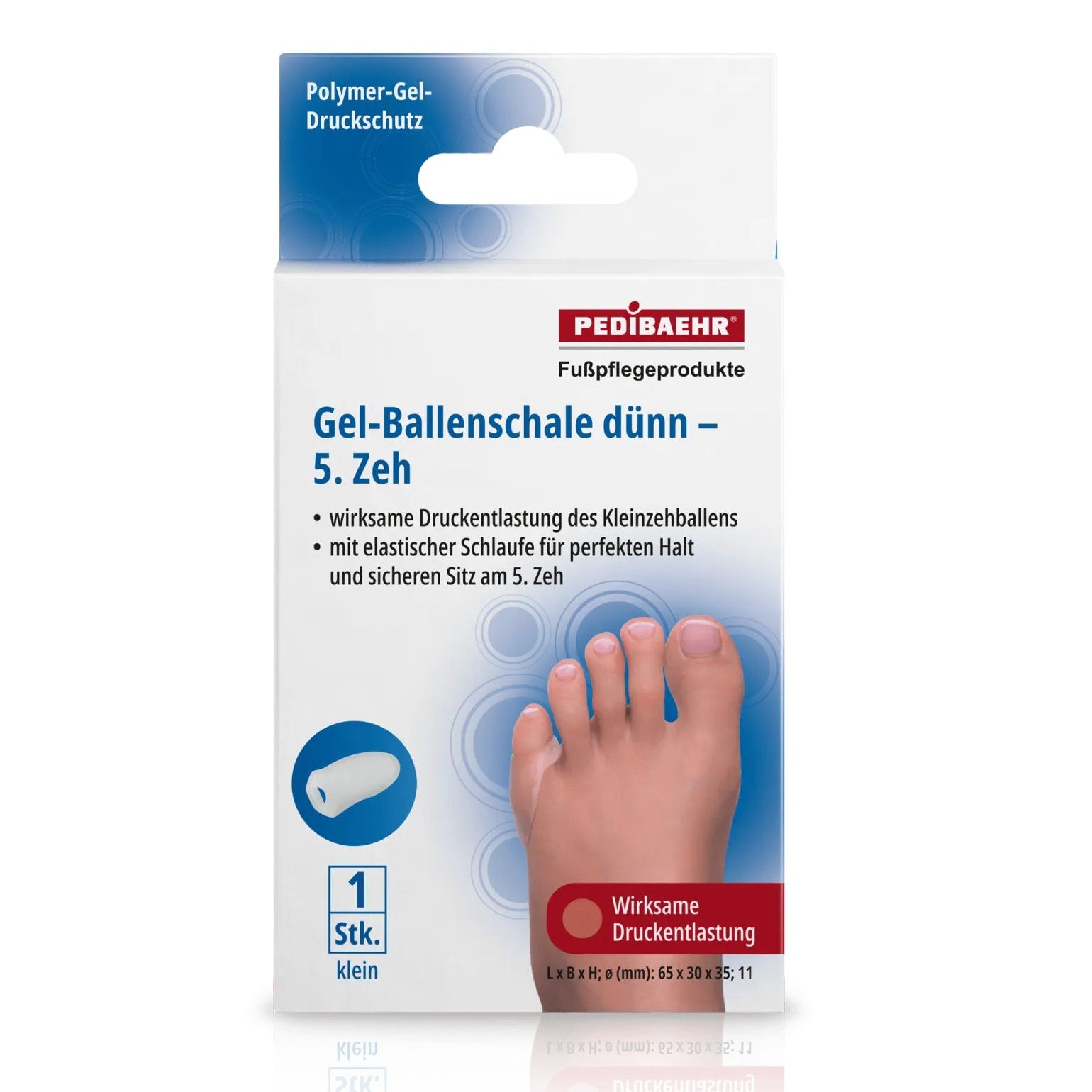 PEDIBAEHR Gel-Ballenschale dünn - 5. Zeh, 1stk, Verpackung
