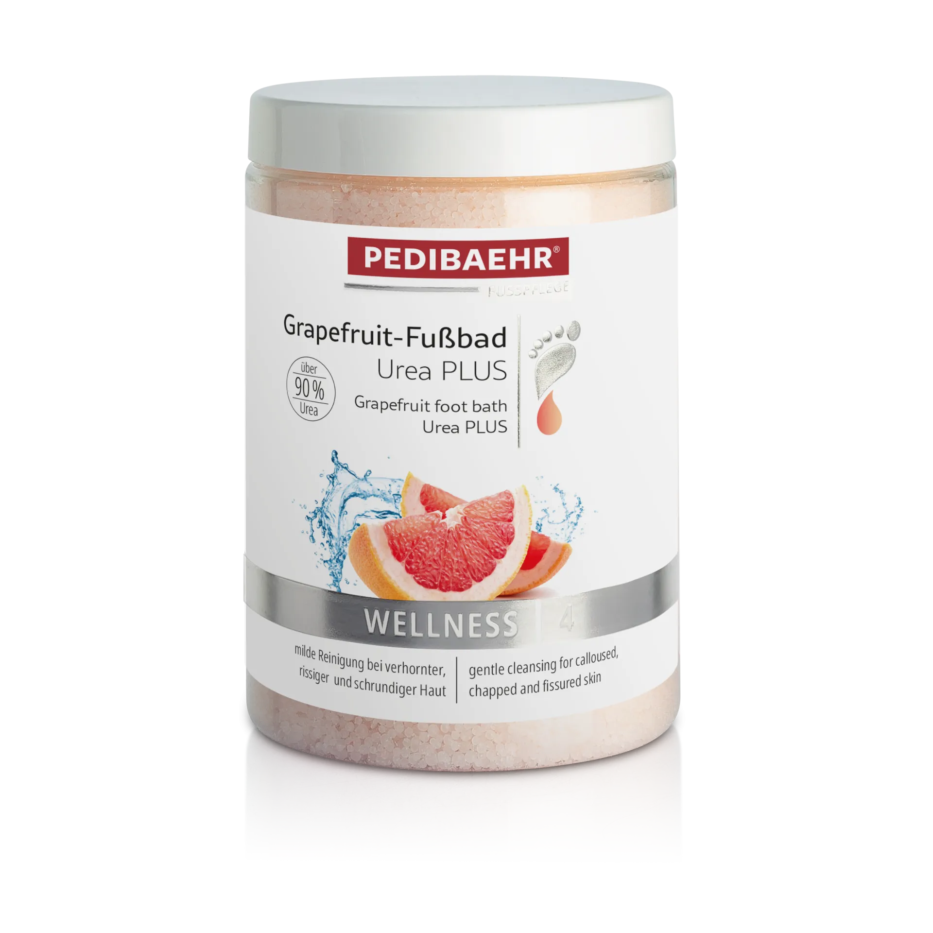 PEDIBAEHR Grapefruit-Fußbad Urea PLUS – für weiche Füße, 500g, Dose