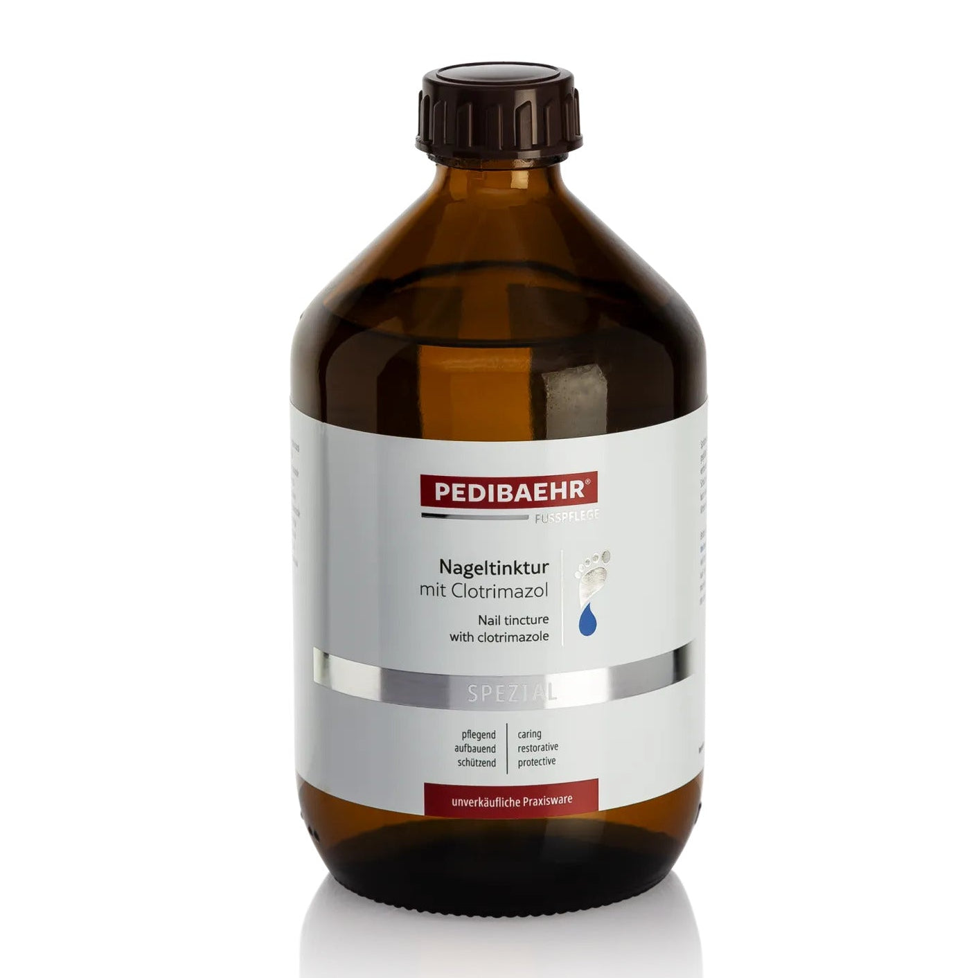 PEDIBAEHR Nageltinktur mit Clotrimazol – Schutz & Pflege für Nägel, 500ml, Nachfüllflasche