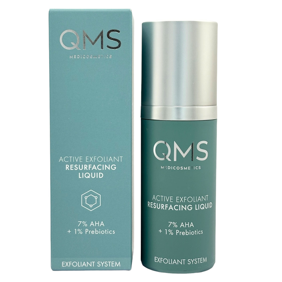 QMS 7% AHA Active Exfoliant Resurfacing Liquid  – für sensible Hauttypen, 30ml, Spender und Umkarton