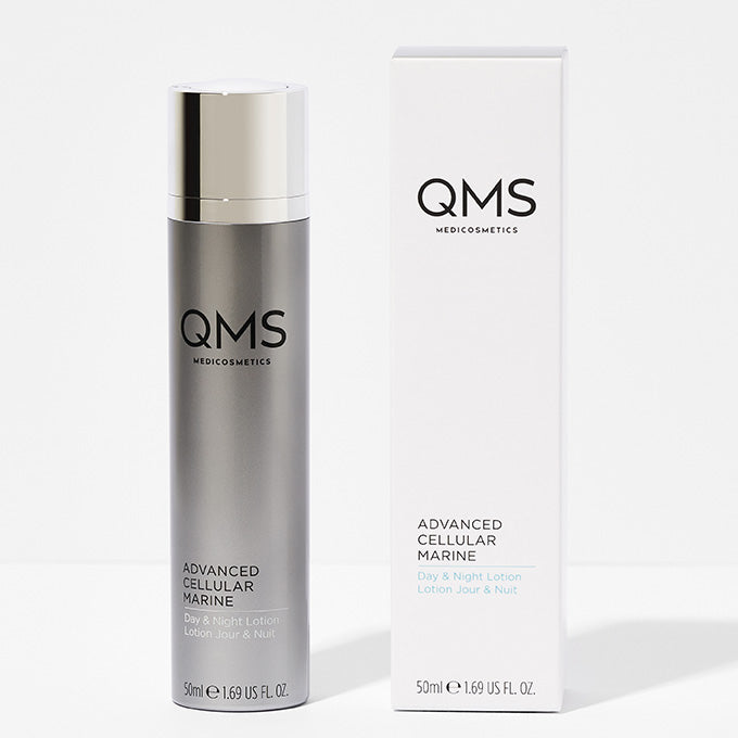 QMS Advanced Cellular Marine Day & Night Lotion, 50ml, Spender und Umkarton
