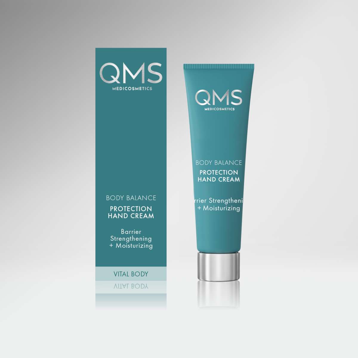 QMS BODY BALANCE Protection Hand Cream  – Anti-Aging Handpflege, 15ml, Tube und Umkarton