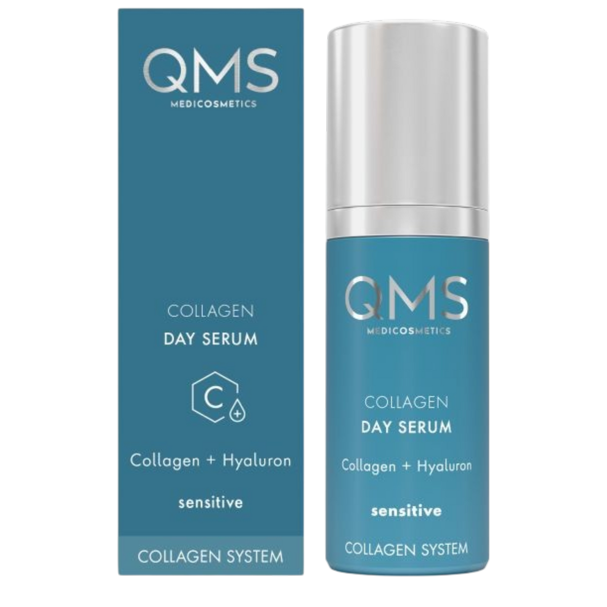 QMS Day Collagen Sensitive Serum, 30ml, Spender und Umkarton