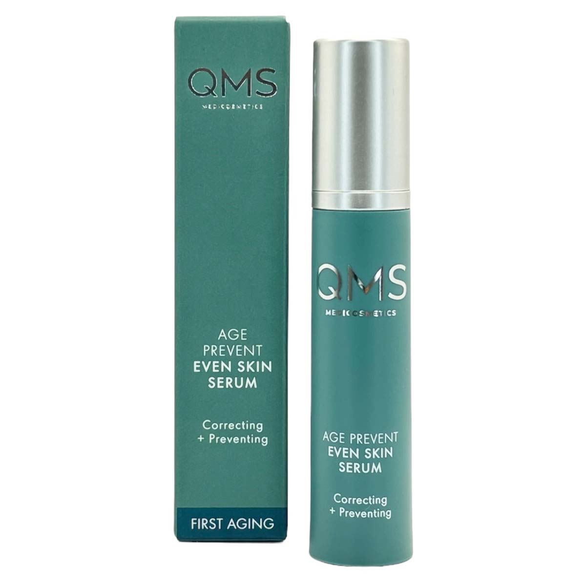 QMS ge Prevent Even Skin Serum  – gegen Pigmentflecken, 7ml, Spender und Umverpackung