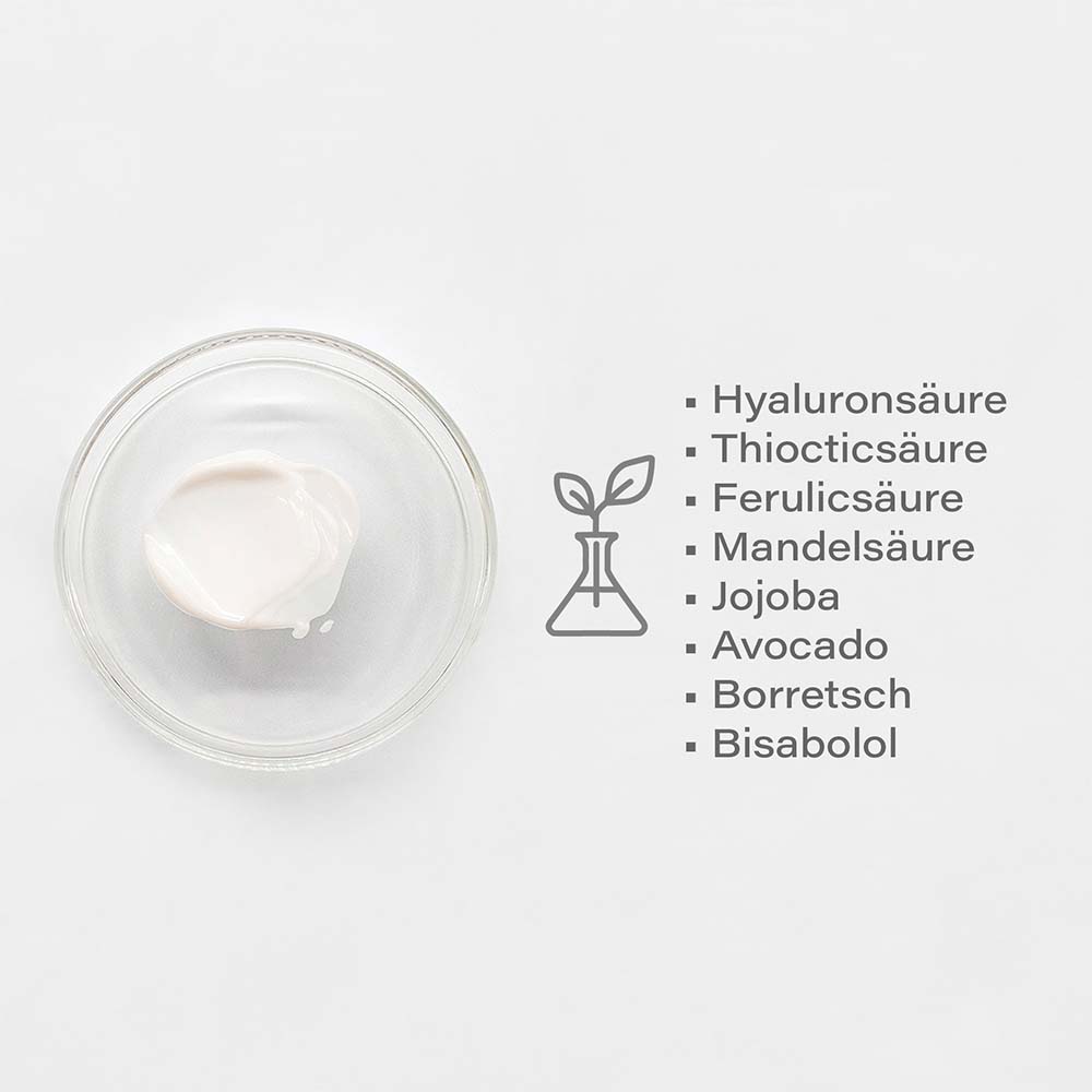 SKINFONIE the after peel cream  – reichhaltige Feuchtigkeitscreme, 50ml, Produktprobe in Petrischale