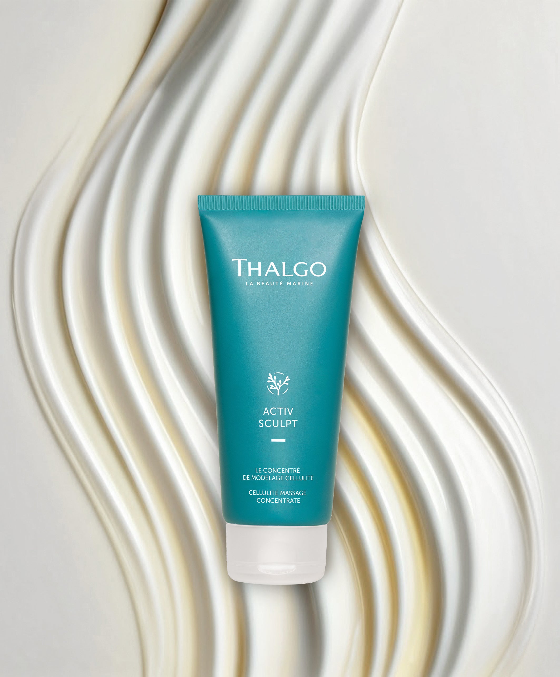 THALGO ACTIV SCULPT Cellutech Wirkstoffkonzentrat  – Straffende Ölcreme gegen Cellulite, 200ml, Tube auf Creme