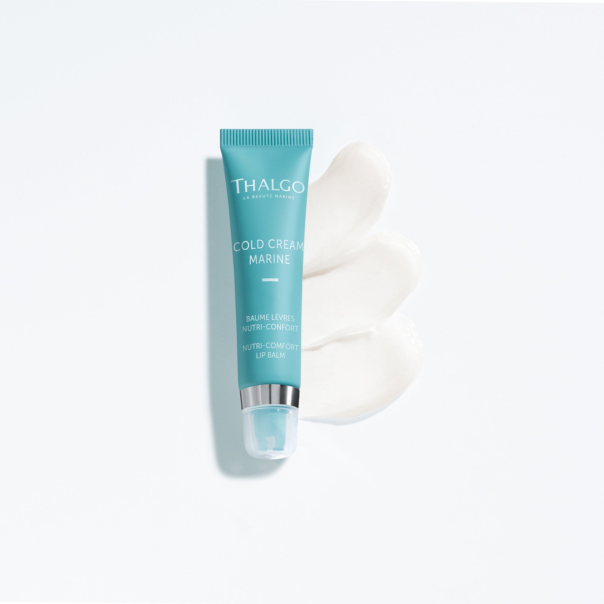 THALGO Cold Cream Marine 2.0 - Nutri-Comfort Lippenbalsam – 15ml, Tube und Produktprobe