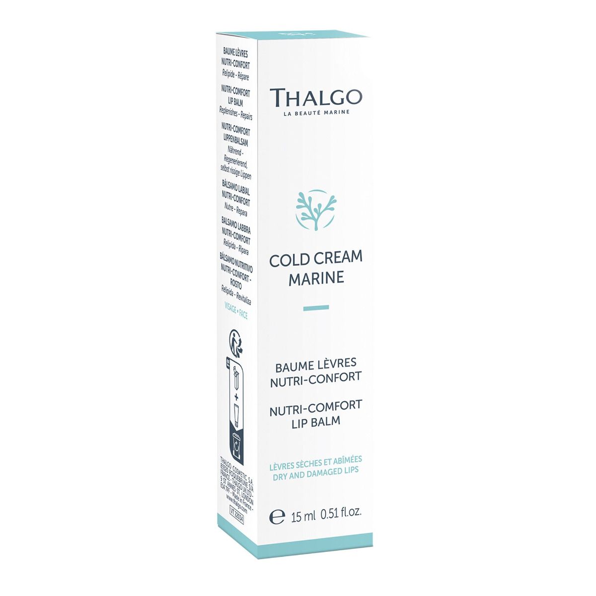 THALGO Cold Cream Marine 2.0 - Nutri-Comfort Lippenbalsam, 15ml, Umkarton