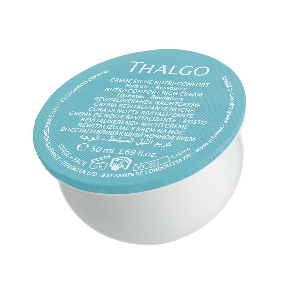 THALGO Cold Cream Marine 2.0 - Reichhaltige Nutri-Comfort Creme REFILL, 50ml, Kapsel