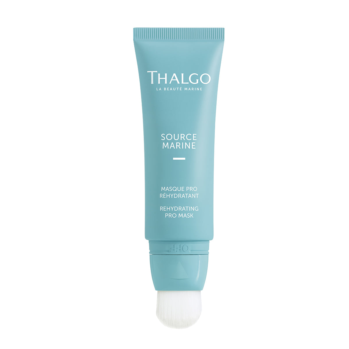 THALGO Source Marine - Masque Pro Réhydratant - Feuchtigkeitsspendende Maske – für feuchtigkeitsarme Haut, 50ml, Tube mit Pinsel offen