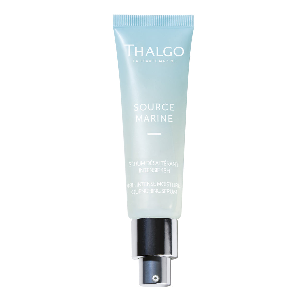 THALGO Source Marine - Sérum Désaltérant Intensif 48H - Intensiv-Feuchtigkeits-Serum – für dehydrierte Haut, 30ml, Tube offen