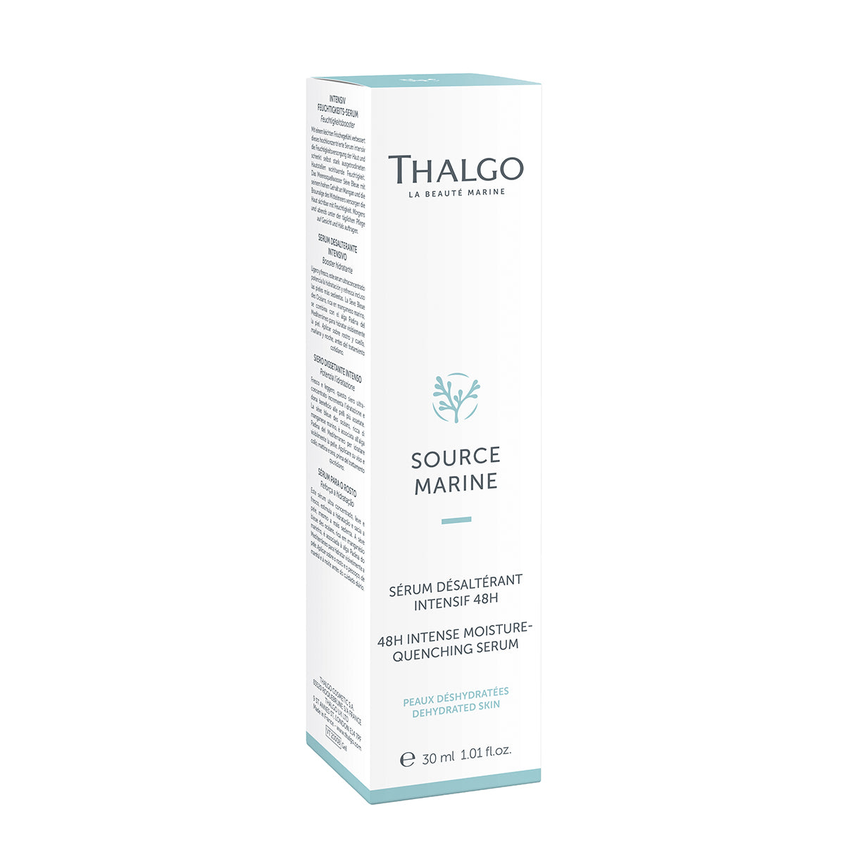 THALGO Source Marine - Sérum Désaltérant Intensif 48H - Intensiv-Feuchtigkeits-Serum – für dehydrierte Haut, 30ml, Umkarton
