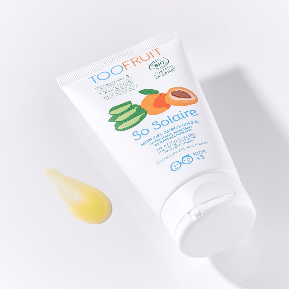 TOOFRUIT So Solaire After Sun Gel Aloe Vera – 150ml, Tube und Produktprobe
