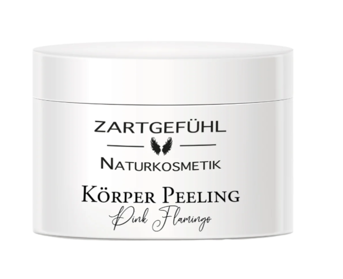 ZARTGEFÜHL Körperpeeling Pink Flamingo – Duftrichtung Kokos Limone, 300ml, Dose geschlossen