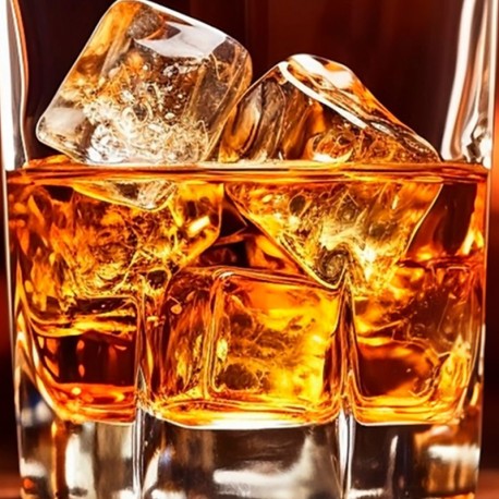 Cognacglas mit Eiswürfeln