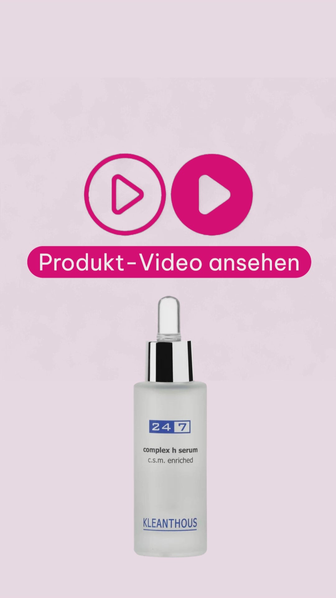 Marco von der Beautymanufactur erklärt das KLEANTHOUS complex h serum – c.s.m. enriched zur Unterstützung von Hautregeneration und einer glatter wirkenden Hautstruktur.