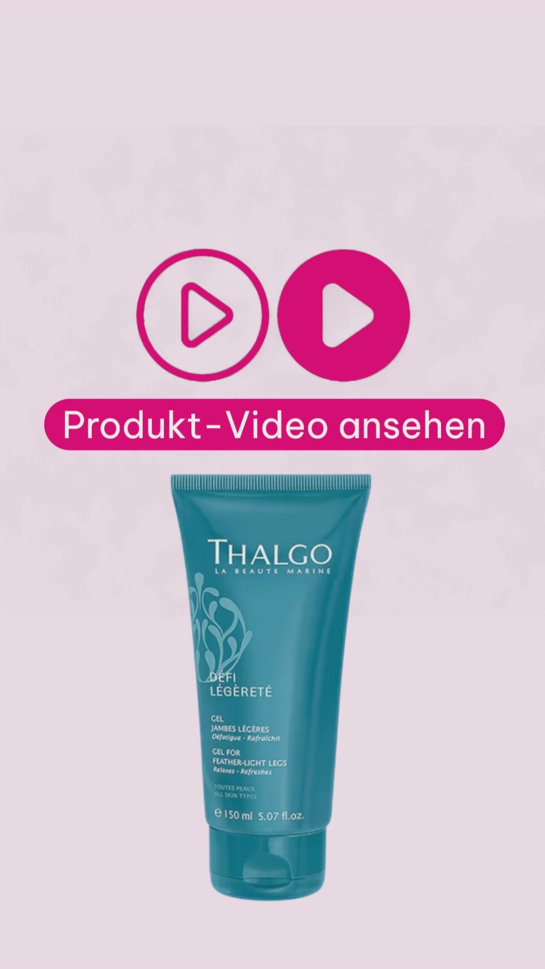 Marco von der Beautymanufactur erklärt das Thalgo Défi Légèreté Stimulierende Beingel zur Pflege müder, schwerer Beine und für ein sofortiges kühlendes Frischegefühl.