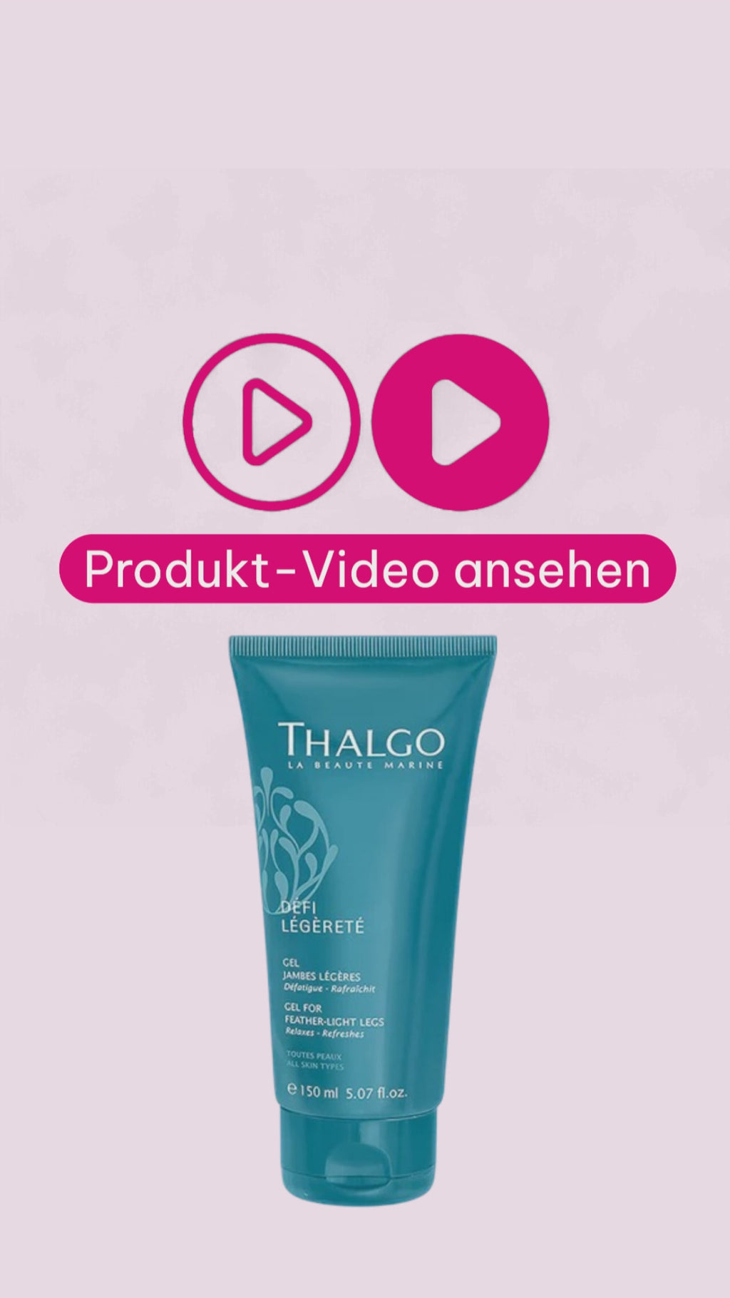 Marco von der Beautymanufactur erklärt das Thalgo Défi Légèreté Stimulierende Beingel zur Pflege müder, schwerer Beine und für ein sofortiges kühlendes Frischegefühl.