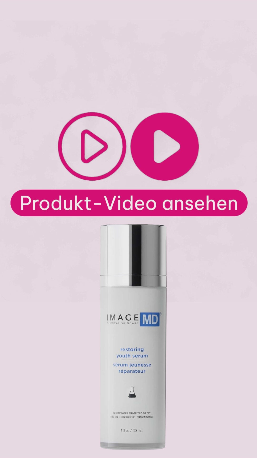 Marco von Beautymanufactur erklärt das IMAGE MD Restoring Youth Serum für reife und anspruchsvolle Haut mit Peptiden, Vitamin C und Hyaluron zur Unterstützung von Spannkraft und Ausstrahlung.