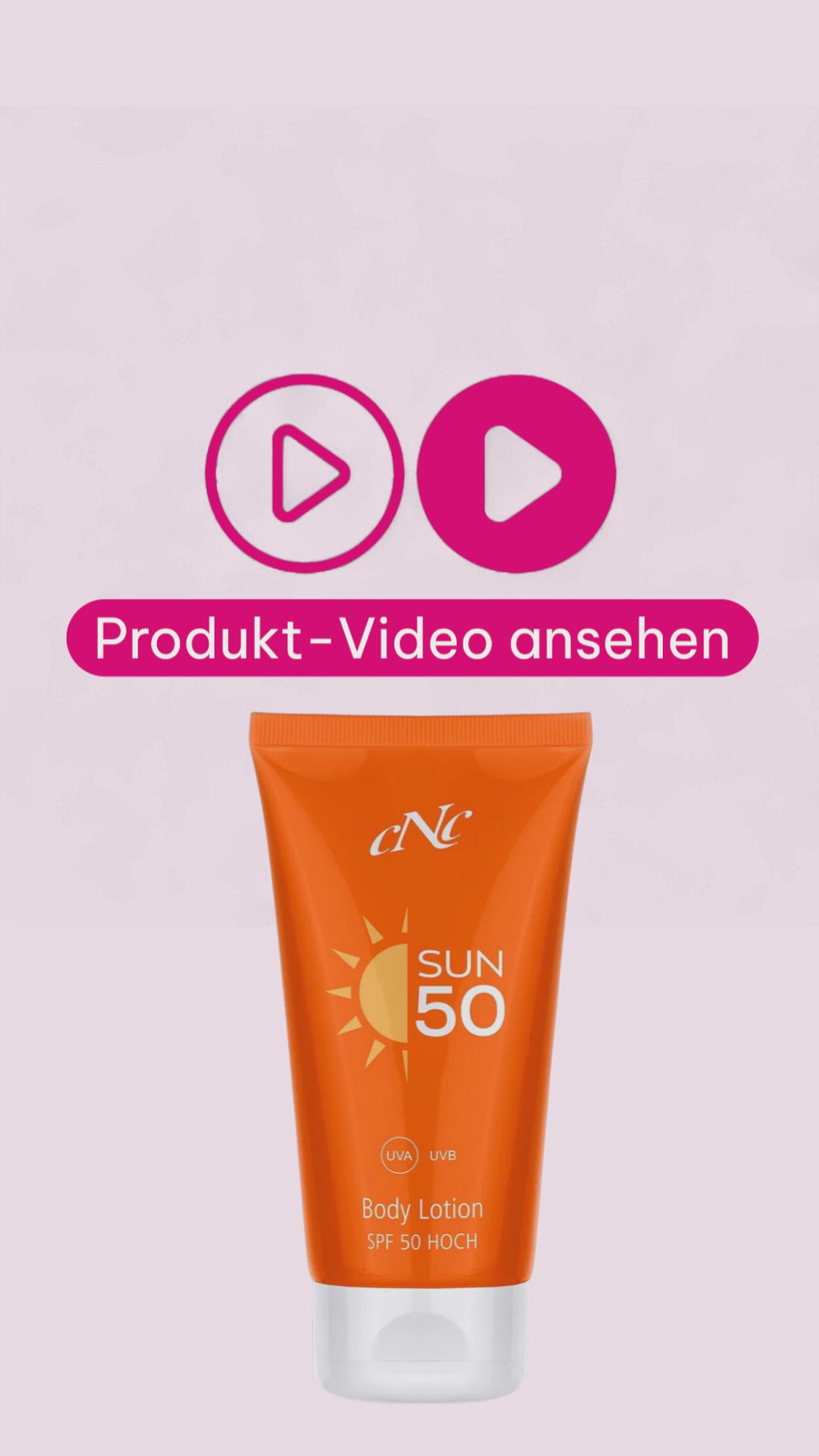 Marco von Beautymanufactur erklärt die CNC Sun Body Lotion SPF 50 und ihre schnell einziehende, schützende Wirkung für empfindliche und sonnensensible Haut.