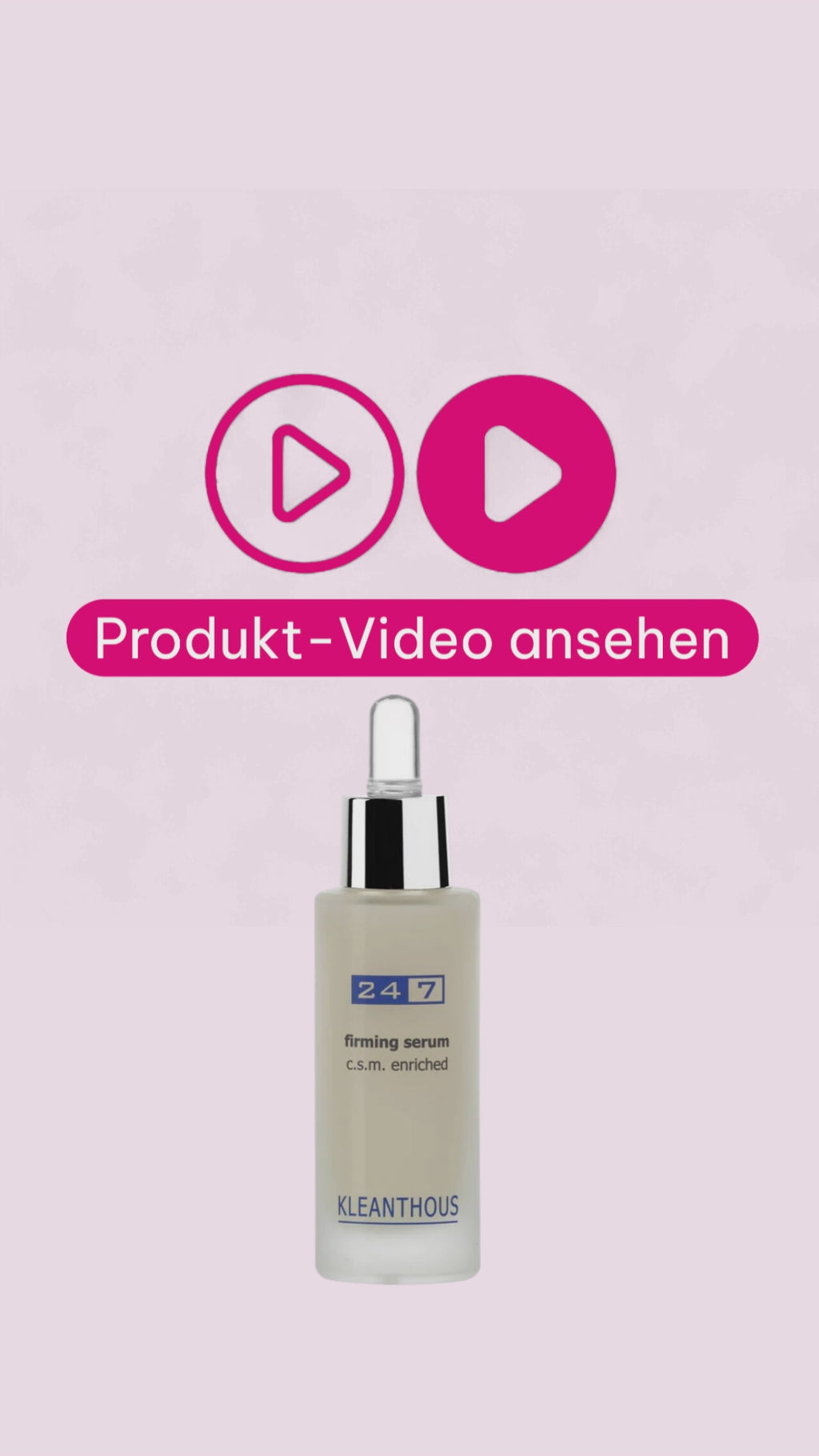 Marco von der Beautymanufactur erklärt das KLEANTHOUS 24/7 firming serum zur Unterstützung von Hautelastizität, Feuchtigkeit und Spannkraft.