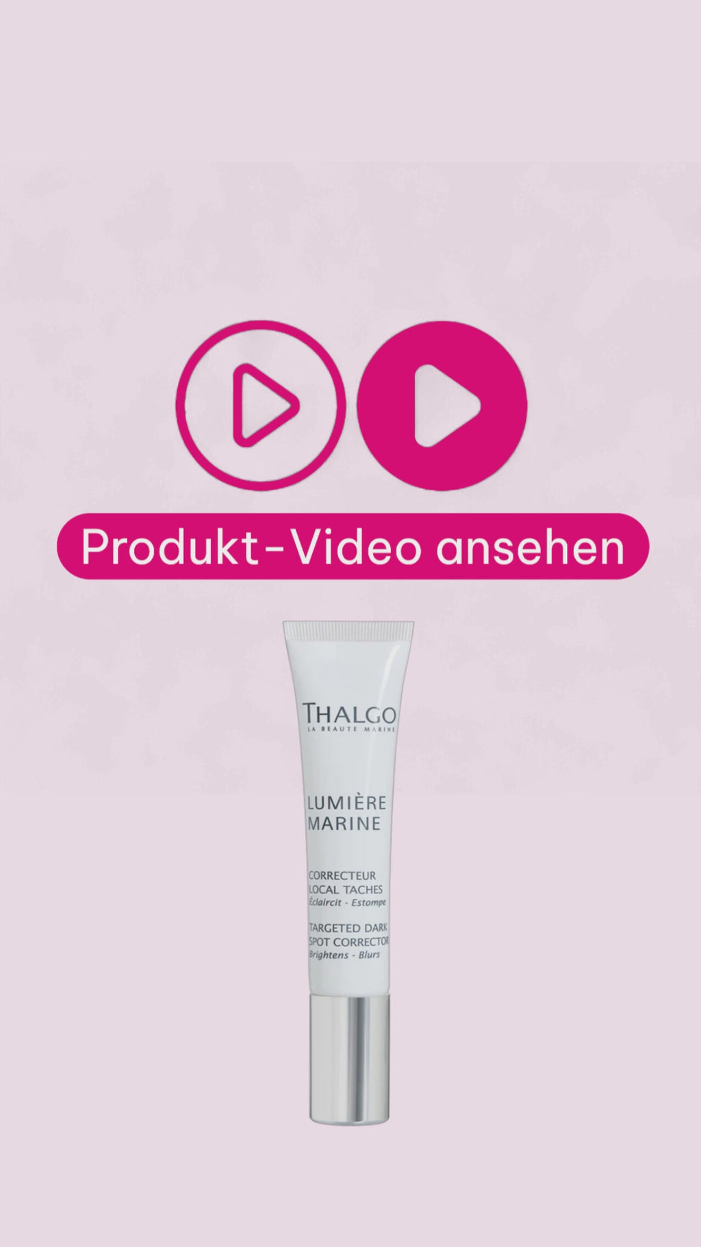 Marco von der Beautymanufactur erklärt den Thalgo Lumière Marine Korrekturstift zur gezielten Pflege von Pigmentflecken und ungleichmäßigen Hautverfärbungen.