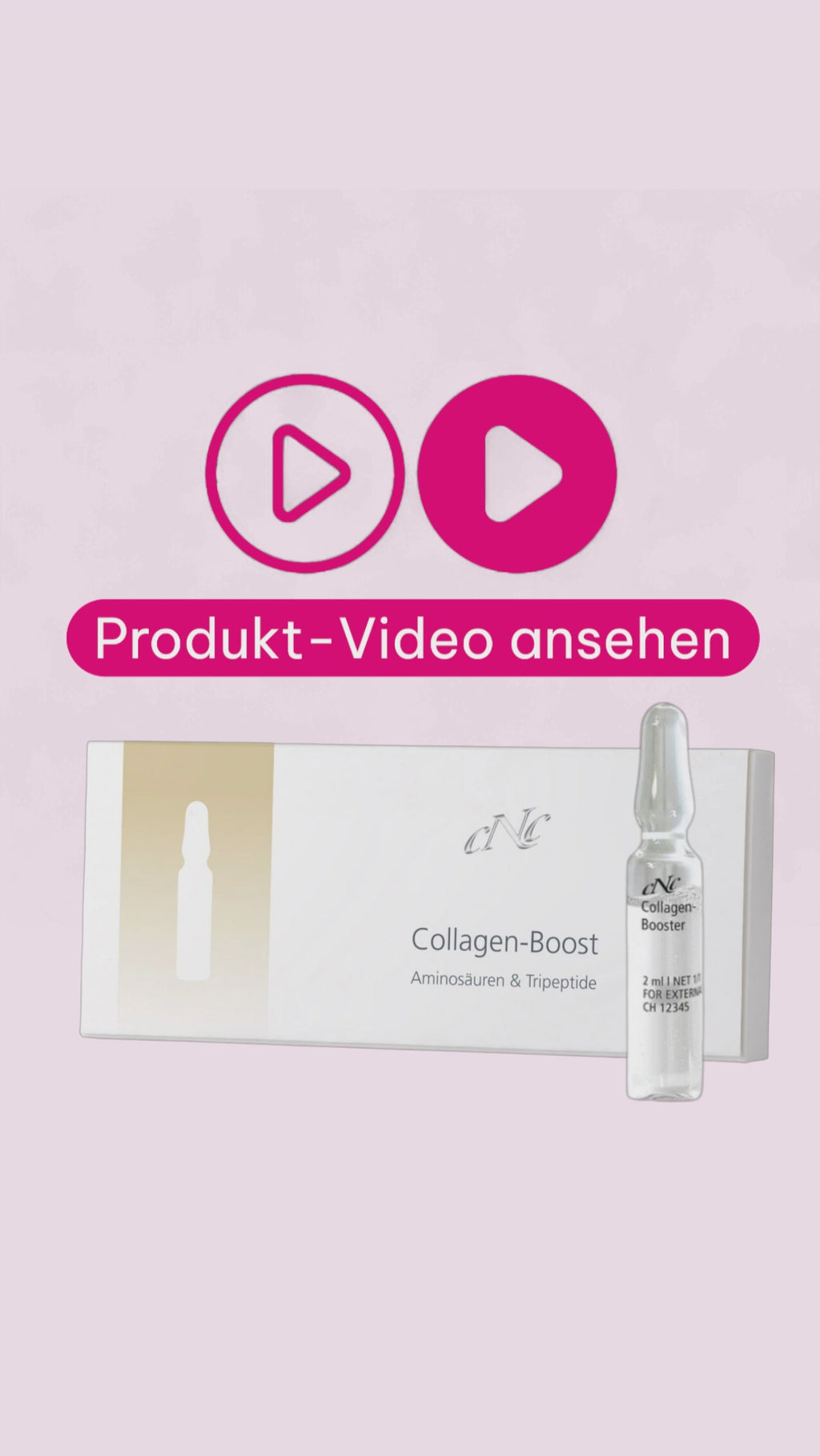 Marco erklärt die CNC Collagen-Boost Ampulle mit Aminosäuren und Tripeptiden für mehr Spannkraft und ein glatteres Hautbild.