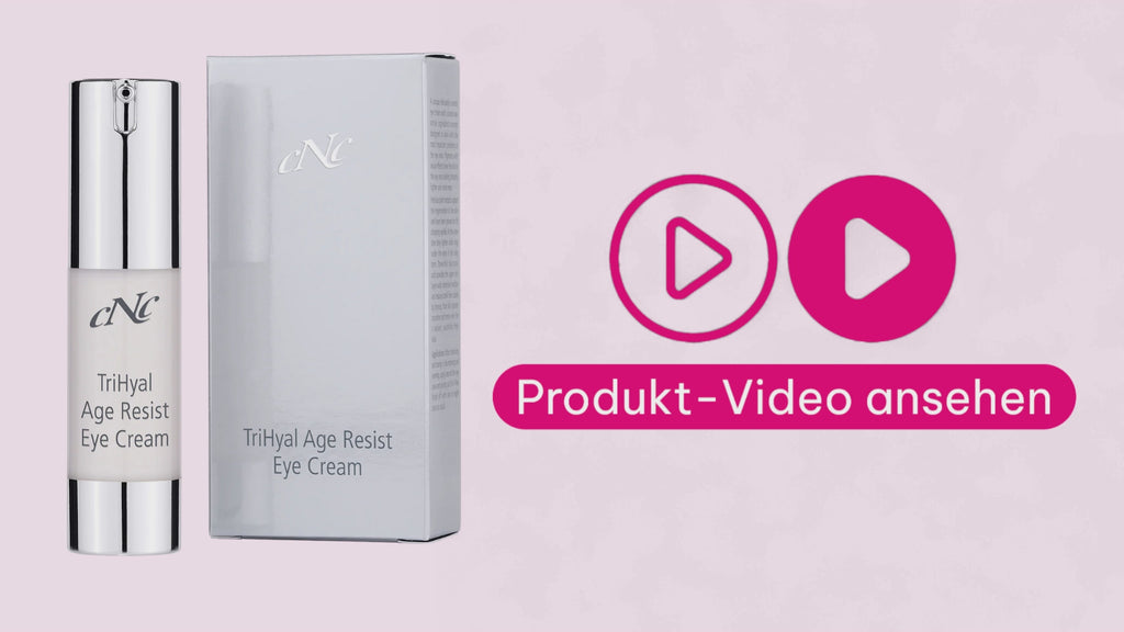Marco von der Beautymanufactur erklärt die CNC aesthetic world TriHyal Age Resist Eye Cream für eine frischer wirkende, gepflegte Augenpartie.