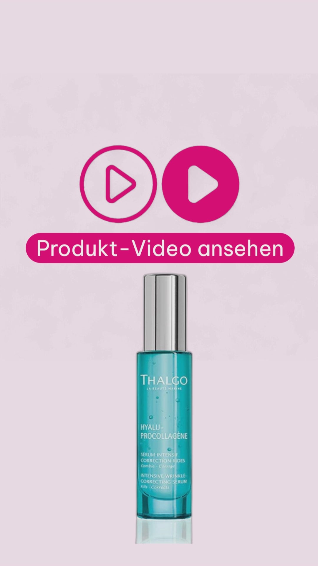 Marco von der Beautymanufactur erklärt das Thalgo HYALU-PROCOLLAGÈNE Faltenkorrigierende Intensiv-Serum. Im Fokus stehen drei aufeinander abgestimmte Wirkansätze für Feuchtigkeit, Faltenglättung und die Unterstützung von Hautstruktur und Festigkeit.