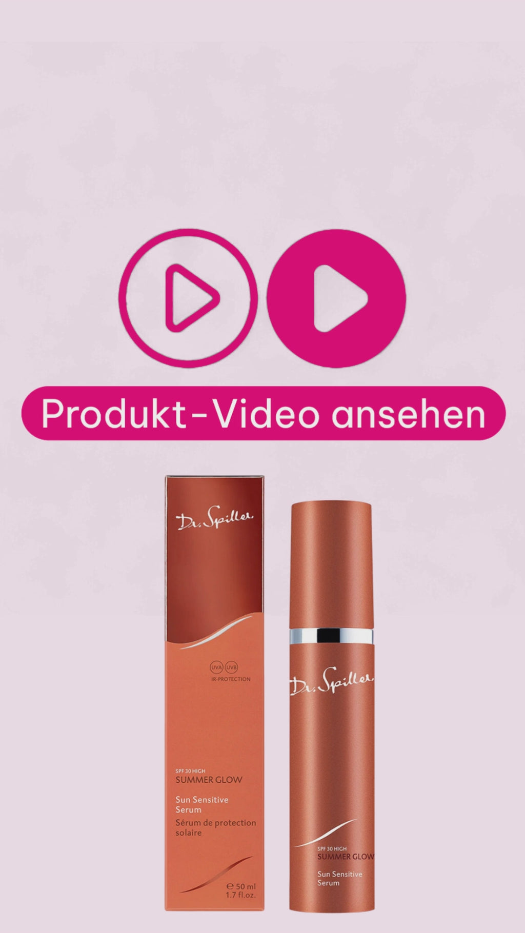 Marco von der Beautymanufactur erklärt Dr. Spiller SUMMER GLOW Sun Sensitive Serum SPF 30 als leichtes Serum mit Anti-UV-Stress Compound, Hyaluronsäure, Aloe Vera und Panthenol für empfindliche Haut.
