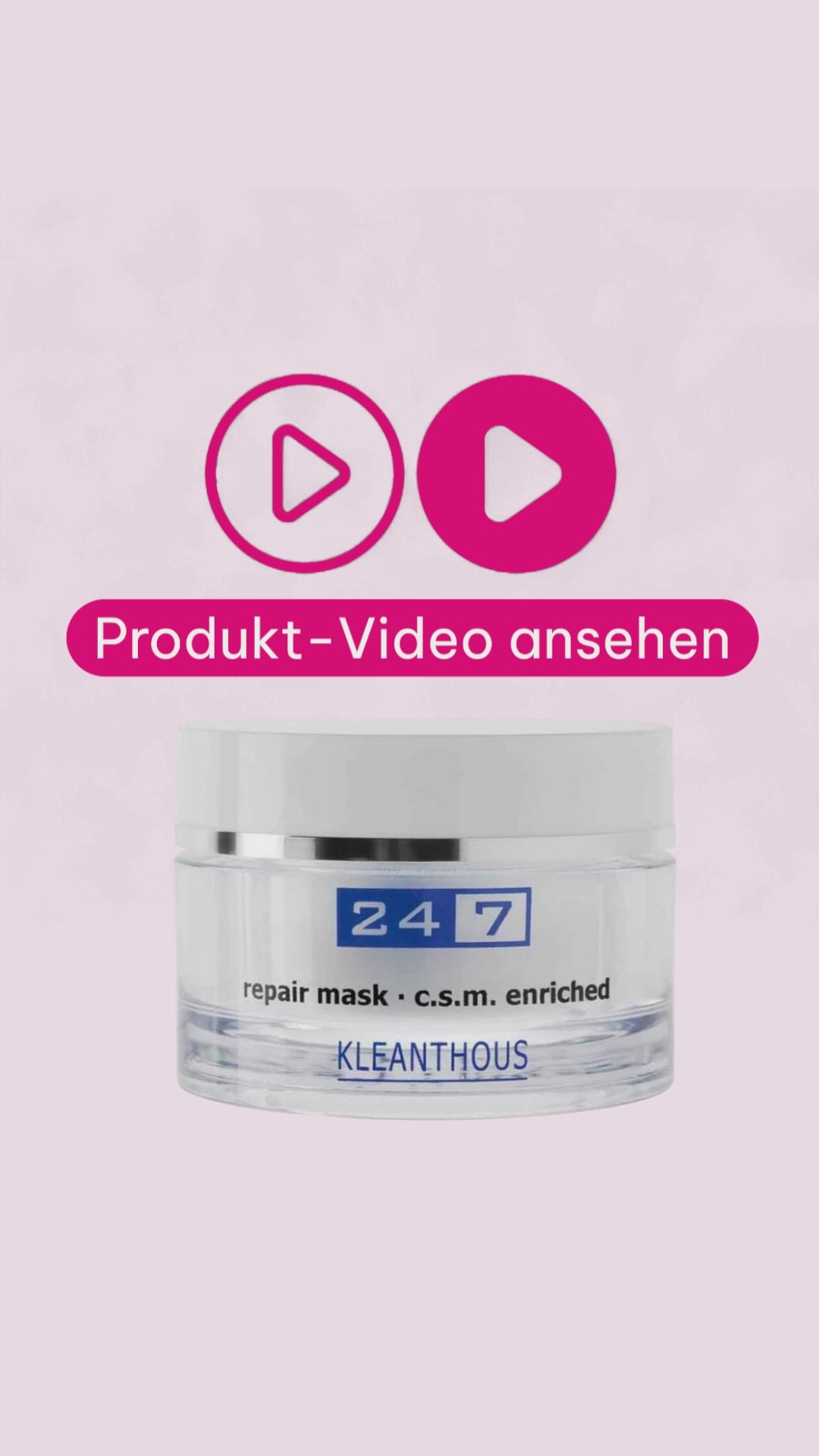 Marco von der Beautymanufactur erklärt die KLEANTHOUS 24/7 repair mask zur Beruhigung und Regeneration gestresster Haut.